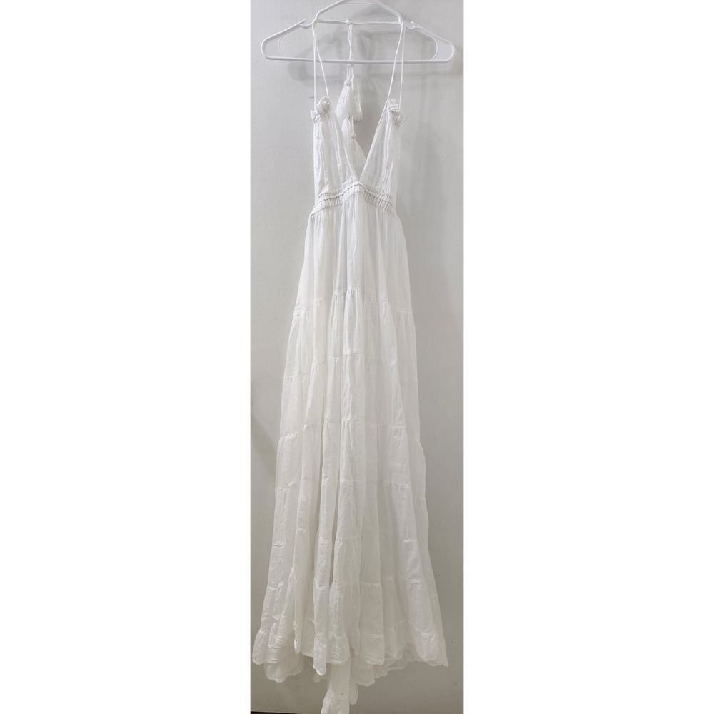 Antica Sartoria Giacomo Cinque White‎ Cotton Tiered Maxi Dress EC447 OS Boho